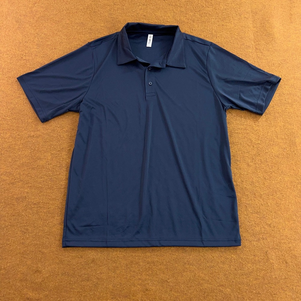 Team 365 Mens Medium Navy Blue Performance Short Sleeve Polo Shirt TT51 New
